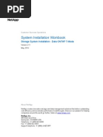 System Installation Workbook Data ONTAP 7-Mode