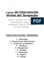 Tipos de Intervención Verbal Del Terapeuta