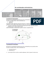 Tipos de Coordenadas Astronómicas