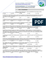 Exercícios de Genética - Probabilidades e Segunda Lei de Mendel