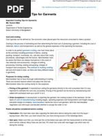 Important Costing Tips For Garments - Textile Learner