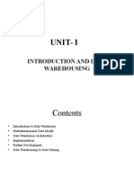 Unit-I: Introduction and Data Warehousing