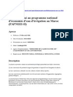 Projet D Appui Au Programme National D Économie D Eau D Irrigation Au Maroc-Doukkala 2014