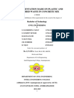 Utiliszation of Plastic Waste and Demolished Waste in Partial Replacement of Fine and Coarse Aggregate in Concrete Mix