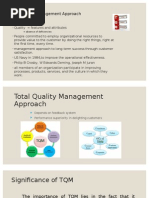 Total Quality Management Approach