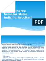 Determinarea Hematocritului Indicii Eritrocitari