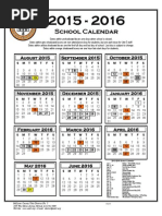 School Calendar: August 2015 September 2015 October 2015