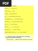 Adj and Relative Clauses