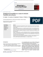 Streptococcal Tonsillitis As A Cause of Urticaria Tonsillitis and Urticaria