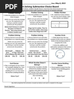 Hl-Problem Solving Subtraction - Tic-Tac-Toe Choice Board 2015