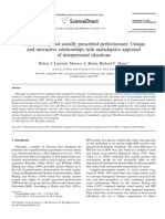 Social Anxiety and Socially Prescribed Perfectionism: Unique and Interactive Relationships With Maladaptive Appraisal of Interpersonal Situations