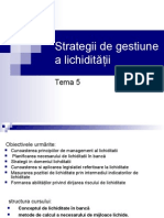 Strategii de Gestiune A Lichidităţii