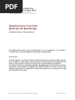 Questionnaire Anxiete Generale Spielberger