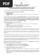 Requisitos para La Presentacion de Pedidos de Informes y Oficios Sobre Datos Obrantes en El Registro Nacional de Electores