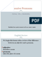 04/21-04/27 Possessive Pronouns: Possessive Adjetives After The Noun and Possessive Pronouns