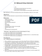 Activity #4 - Making and Using A Hydrometer: "Unknown" Test Solutions (To Be Mixed Ahead of Time)