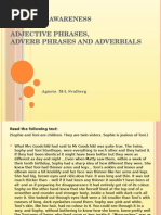 Adjective Phrases, Adverb Phrases and Adverbials: Grammar Awareness