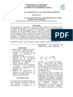 Saponificación de Acetato de Etilo Con Hidróxido de Sodio en Reactor Tubular