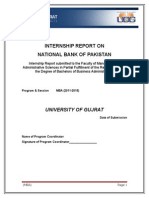 Internship Report On National Bank of Pakistan