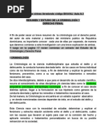 Resumen y Relación Entre La Criminología y El Derecho Penal