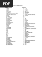 IELTS Answer Key