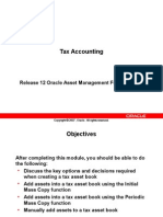 Tax Accounting: Release 12 Oracle Asset Management Fundamentals