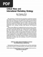 Critical Mass and International Marketing Strategy: Vern Terpstra, PH.D