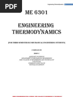 Me6301 Engineering Thermodynamics - Lecture Notes