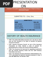 Customer's Perceptions Toward Health Insurance Empirical Study in Ahmadabad Region Presentation