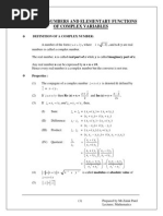 Complex Numbers and Elementary Functions of Complex Variables