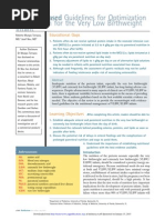 Evidence-Based: Guidelines For Optimization of Nutrition For The Very Low Birthweight Infant