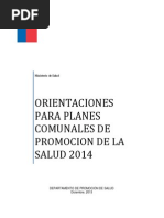 Orientaciones para Planes Comunales para La Promocion de La Salud 2014.