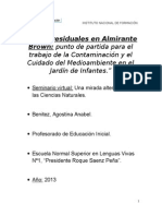 Aguas Residuales en Almirante Brown, Punto de Partida para El Trabajo de Contaminación y Cuidado Del Medio Ambiente en El NI.