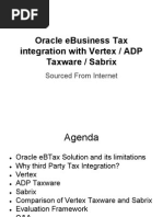 Oracle EBusiness Tax Integration With Vertex