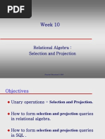 Relational Algebra Selection and Projection