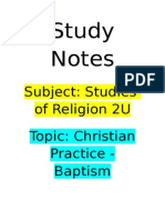 Study Notes - SOR - Baptism