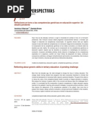 Reflexiones en Torno A Las Competencias Genéricas en Educación Superior: Un Desafío Pendiente