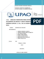 Análisis Financiero de La Empresa Sayser E. I.R.L - Ciudad de Trujillo 2013