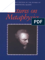 Lectures On Metaphysics, I. Kant (Cambridge, 1997)