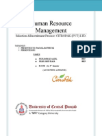 Human Resource Management: Selection &recruitment Process: CITROPAK (PVT) LTD