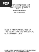 Implementing Rules and Regulations On Chapter 7