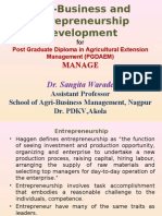 Agri-Business and Entrepreneurship Development