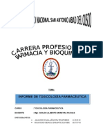 Informe Final de Toxicologia Farmaceutica 2014