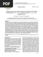 Antimicrobial Activity and The Chemical Composition of The Volatile Oil Blend From Allium Sativum and Citrus Reticulata