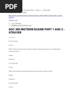 Soc 300 Midterm Exams Part 1 and 2 - Strayer