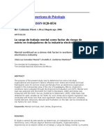 La Carga de Trabajo Mental Como Factor de Riesgo de Estrés en Trabajadores de La Industria Electrónica