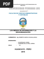 Articulo Cientifico Medios de Informacion y La Deshumanizacion