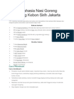 Resep Rahasia Nasi Goreng Kambing Kebon Sirih Jakarta