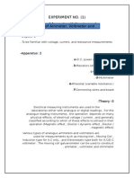 Experiment No. (1) Use of Ammeter, Voltmeter and Use of Ammeter, Voltmeter and