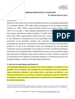 Aprendizajes Significativos en La Educacion de Salvador Moreno